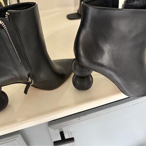 Cult Gaia Black Ankle Boots with Unique Heel
